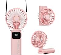 Ventilatore portatile portatile, ricaricabile tramite USB, mini ventilatore personale, 5200 mAh, 180 regolabile, 6 velocità, ventilatore da scrivania 3 in 1, con display a LED, per casa, ufficio