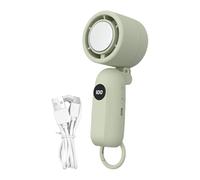 Ventilatore portatile portatile, ventilatore personale, ricaricabile tramite USB, display a LED, silenzioso, 3 velocità, gadget per viaggi, campeggio, spiaggia, uso all'aperto, 17,8 x 5,7 cm