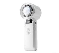 Ventilatore portatile ricaricabile ad alta potenza con controllo continuo 100, capacità 3600 mAh e schermo intelligente, modello compatto 3 in 1 da tavolo per l'estate (bianco-3600 mAh)