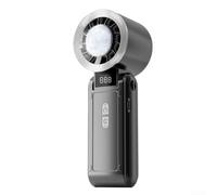 Ventilatore portatile ricaricabile ad alta potenza con controllo continuo 100, capacità 3600 mAh e schermo intelligente, modello compatto 3 in 1 da tavolo per l'estate (nero, 3600 mAh)