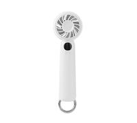 Ventilatore portatile ricaricabile Brushless, 5 velocità, batteria 1200 mAh, schermo LED, ventilatore a mano per donne e uomini, ideale viaggi, campeggio, interno ed esterno, idea regalo (bianco)