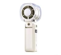 Ventilatore portatile ricaricabile con funzione nebulizzatore per raffreddamento personale Display digitale a LED mostra lo stato della batteria e la potenza della ventola corpo pieghevole (bianco)
