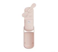 Ventilatore portatile ricaricabile tramite USB, per esterni, con velocità multiple del vento, struttura pieghevole, per ufficio, camera da letto, viaggi all'aperto (rosa)