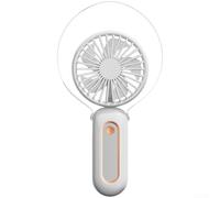 Ventilatore portatile ricaricabile USB pieghevole palmare con 6 velocità forte flusso d'aria per viaggi ufficio casa bianco rosa giallo 12,8 cm (bianco)