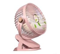 Ventilatore Portatile Silenzioso 3 USB Ventilatore Portatile(Pink) | Clip per versatile, luce LED integrata, ricarica USB, 3 , plastica leggera, nero bianco