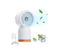 Ventilatore portatile, silenzioso, con 4 velocità regolabili, ideale per camera da letto, ufficio e casa, design compatto bianco.