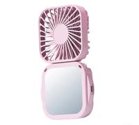 Ventilatore portatile silenzioso con tre diverse velocità del vento, installazione diretta, collo appeso per il comfort delle mani e raffreddamento efficace all'interno dell'auto (rosa)