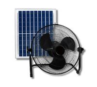 Ventilatore Portatile Solare Da Tavolo o Pavimento 12" Silenzioso Nero