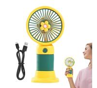 Ventilatore Portatile - Strumento Estivo Silenzioso a Ventola USB Ricaricabile con Base Inclusa - Ventilatore Personale a Mano - Adatto Per Ufficio, Cucina, Casa, Viaggi, Interno Ed Esterno, Per Donne
