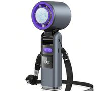 Ventilatore portatile turbo a mano con 2 batterie da 2000mAh, 199 livelli di velocità, ricaricabile, raffreddamento a semiconduttore, adatto per uso personale e all'aperto, essenziale per l'estate Bia