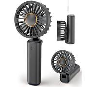 Ventilatore Portatile Turbo con Raffreddatore a Ghiaccio, 5 Velocità, Batteria Ricaricabile 5000 mAh, Autonomia 13 Ore