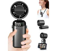 Ventilatore Portatile Turbo USB Ricaricabile, Pieghevole Con Display LED E Suppo