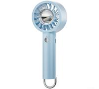 Ventilatore Portatile USB con Aromaterapia e Luce LED, 4, Gancio per Zaino, Ricaricabile per Campeggio(Blue)
