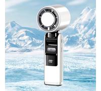 Ventilatore portatile, velocità regolabile (1 - 199), TurboMiniventilatore, batteria ricaricabile da 4000 mAh, mano, ventilatore da collo e tavolo, display digitale, per donne, uomini, viaggi