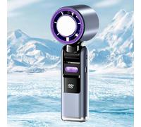 Ventilatore portatile, velocità regolabile (1-199), TurboMiniventilatore, batteria ricaricabile da 4000 mAh, alloggiamento in metallo, display digitale, per donne, uomini, viaggi, campeggio, attività