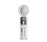 Ventilatore Portatile - Venezilatore Pòrtativo | Mini Veņtilatore A Mano Personale, Dispositivo Di Raffreddamento Trasparente Ricaricabile tramite USB, Display Digitale, Flusso D'aria Alta Turbina