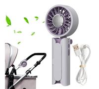 Ventilatore Portatile - Ventaglio Manuale Da Viaggio Regolabile | Raffreddamento Ricaricabile Tramite USB Con Clip | Per Interni Ed Esterni, Viaggi, Escursionismo, Campeggio, Spiaggia, Corsa, Casa, Pa