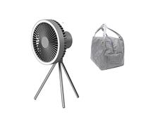 Ventilatore Portatile Ventilatore da campeggio for treppiede USB con luce Power Bank Circolatore portatile da tavolo ricaricabile Ventilatore elettrico da soffitto senza fili(Dark Grey With Bag)