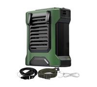 Ventilatore portatile, ventilatore esterno con impostazioni di 4 velocità, soffiatore d'aria con torcia, batteria esterna per lavoro, campeggio, escursionismo, spiaggia, canto, palestra