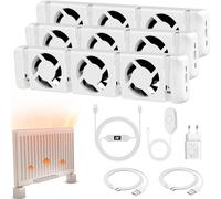 Ventilatore radiatore regolabile silenzioso 3 pezzi con termostato esterno display temperatura circolazione aria riscaldamento