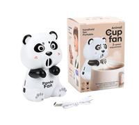 Ventilatore refrigerante per caffè, dispositivo Panda ricaricabile USB a 3 velocità, ventilatore rinfrescante per bicchiere d'acqua, per viaggi, campeggio, esterni, estate, scrivania, ufficio