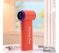 Ventilatore Ricaricabile con Display Digitale Mini Ventilatore Tascabile