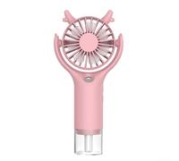Ventilatore ricaricabile per acqua nebulizzata per le calde giornate estive in ufficio, a casa o all'aperto (rosa)