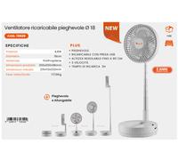 VENTILATORE RICARICABILE PORTATILE DA TAVOLO E PIANTANA USB PIEGHEVOLE