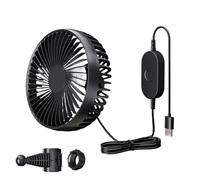 Ventilatore rinfrescante per auto, ventilatore elettrico a 3 velocità per auto, ventilatore silenzioso regolabile, circolazione 'aria per veicolo campeggio e campeggio, temperature calde