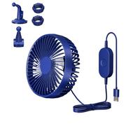 Ventilatore rinfrescante per auto, ventilatore elettrico a 3 velocità, per auto, ventilazione potente e silenziosa, con flusso d'aria regolabile per campeggio, auto, casa e veicoli