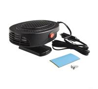 Ventilatore riscaldante per auto, 12 V, 150 W, sbrinatore portatile per parabrezza, riscaldamento rapido, con rotazione a 360°, per auto, camion, furgoni, SUV, nero