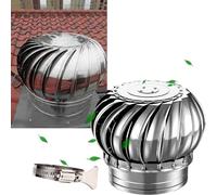Ventilatore rotante da tetto in acciaio inox da 10,9 cm - Efficiente ventilatore per soffitta e camino con morsetti per un flusso d'aria ottimale, soluzione di ventilazione industriale durevole