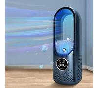 Ventilatore senza pale USB Silenzioso senza pale per camera da letto, 6 velocità, controllo tattile, umidificazione, timer 6H, economia di energia, per soggiorno e camera da letto (blu)