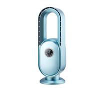 Ventilatore Senza Pale,Ventilatori A Torre Silenzioso 3 Velocità, Timer 15 Ore, Oscillazione 90°, Display LED E Telecomando, Portatile Per Camera Da Letto(Blue)