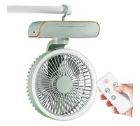 Ventilatore silenzioso in ABS, 25 x 18 x 10,5 cm, con telecomando a 5 velocità del , 2 modalità di illuminazione, ricarica USB, oscillante sinistra e destra, per camera da , comodino