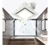 Ventilatore silenzioso per bagno con luce LED, livello sonoro 0,9 toni, efficace per la rimozione del vapore in spazi fino a 20,3 mq, corpo in PVC (20,3 cm)