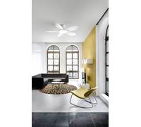 Ventilatore Smarti in metallo bianco a 5 pale LED 36W 3689LM CCT 3000K 4000K 6000K
