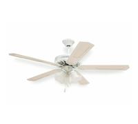 VENTILATORE SOFF.130CM 5 PALE C-3 LUCI 3 VEL WINDY in Acciaio - legno Bianco, dimensioni 130x130x H 30 cm Bianco