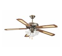 VENTILATORE SOFFITTO 5 PALE D130CM 3 LUCI MARRONE in Acciaio - legno Marrone, dimensioni 130x130x H 0.001 cm Marrone