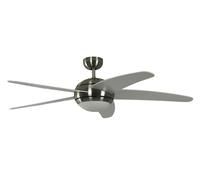 Ventilatore Soffitto Con Lampada Nichel Bianco Silenzioso 132 CM