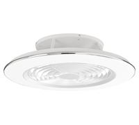 Mantra Iluminación. Modello ALISIO XL. Ventilatore e plafoniera da soffitto diametro 73,5 cm di colore bianco. Sorgente luminosa a LED 95 W 2700 K-5000 K, 5900 lm. Ventilatore 58 W