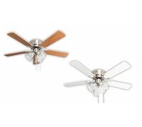 Ventilatore Soffitto con Luce Kisa Deluxe Nichel Opaco 105 CM Pale Acero & [EEK: Inaditato]