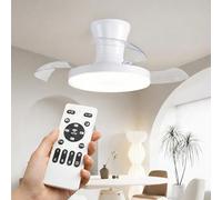 Ventilatore Soffitto con Luce LED 25dB Ultra Silenzioso - Plafoniera con Pale Retrattili Ø30/68cm - Motore DC 6 Velocità - Dimmerabile CCT 3000K-4000K-6500K - Funzione Estate Inverno - Telecomando