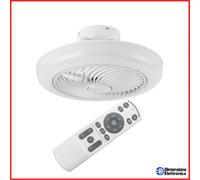Melchioni Family | Ventilatore da soffitto con luce LED, 6 velocità, rotazione inversa, timer, 3 colori luce, telecomando incluso - 100W, 220-240V