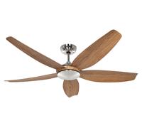 Ventilatore Soffitto Efficienti + Telecomando Dc Volare 142cm Cromo Quercia