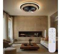 Ventilatore Soffitto Lampada Soffitto LED Ottica Legno Telecomando Vor-Rücklauf [EEK: F]