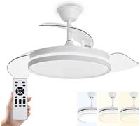 Ventilatore Soffitto LED 107 cm Pale Retrattili Luce Calda Fredda Naturale Lampa