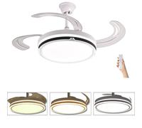 Ventilatore Soffitto LED 200W Lampadario Pale Luce Switch 3 Toni