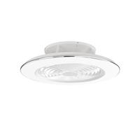 Mantra Iluminación. Modello ALISIO XL. Ventilatore e plafoniera da soffitto diametro 73,5 cm di colore bianco. Sorgente luminosa a LED 95 W 2700 K-5000 K, 5900 lm. Ventilatore 58 W