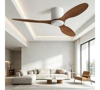 Ventilatore Soffitto Minimalista Con/Senza Luce LED,Silenzioso Tutto L'anno